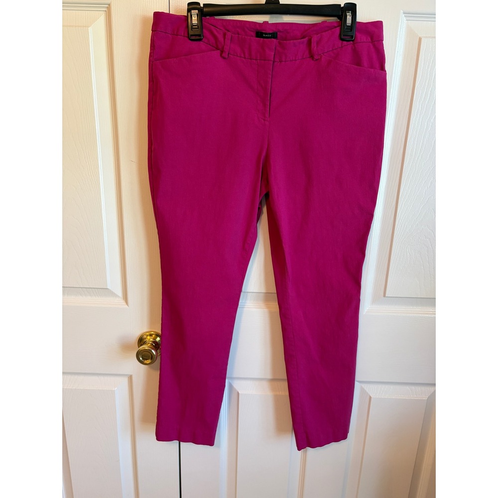 Worthington Slim Fit Ankle Pants Magenta Pink Size 12 Womens Dress Trousers